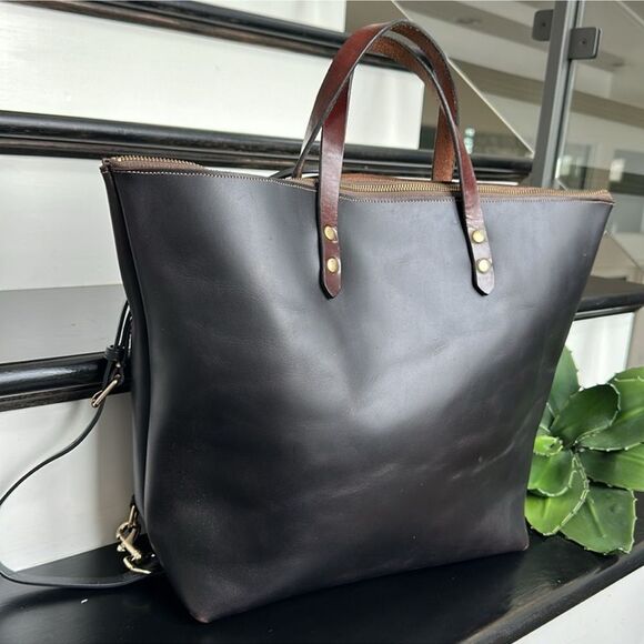 Clayton & Crume leather custom convertible satchel tote backpack w/ dust bag - Picture 2 of 8